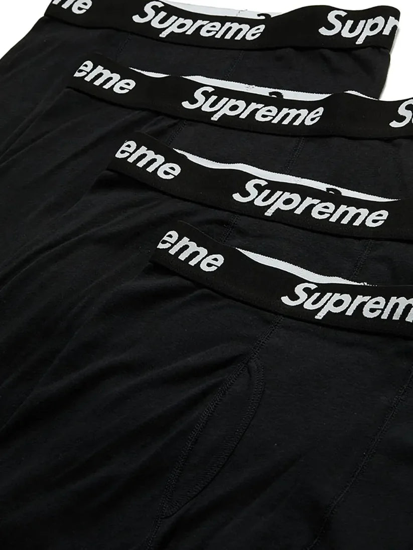 SUPREME BÓXERS HANES PACK DE 4 NEGRO